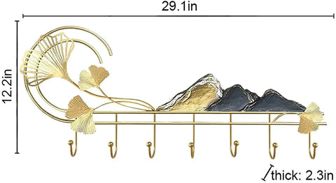 Slick Wall Mounted Coat Rack And Heavy Duty Entryway Hooks For Tiny Quarters Nordic Style Clothes Hanger Behind The Door, 29.1x12.2in