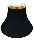Twisted Pleat Bell Lamp Shade Black Gold 6 x 12 x 9 Silk Type Shantung Fabric Gold Softback Lining Brass Finish Spider Fitter
