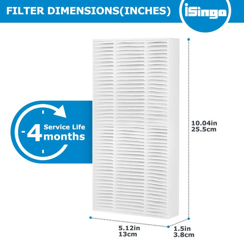 4 Pack FRF102B Replacement Filters For Febreze Air Purifiers FHT170 FHT180 FHT190 Dual Action HEPA Type filter dimensions