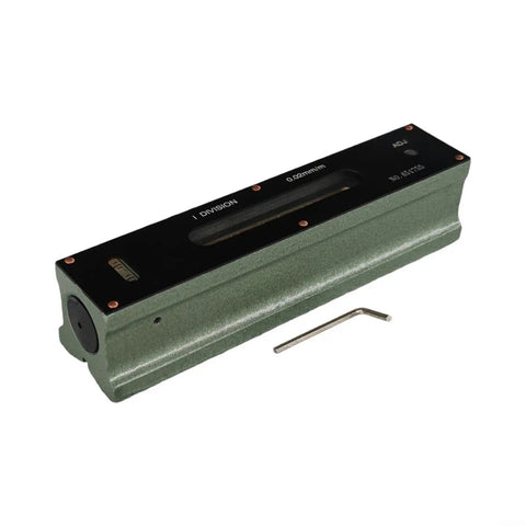 Steel Mechanical Bar Type Level 0.02mm Industrial for Spirit Tool showing dark green body and precise bubble level.