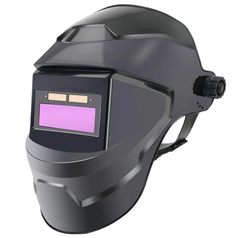 Solar Powered Auto Darkening Welding Helmet With LCD Lens, Lightweight 8x11 Inch Welder Mask, side view