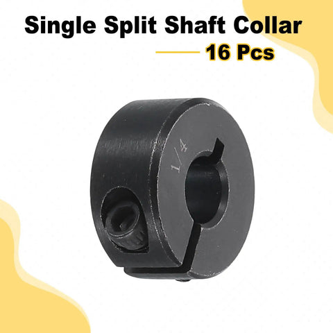 Single split shaft collar from Sixteen Pack Split Shaft Collar Set One Piece Clamp With One Quarter Inch Bore Eleven Sixteenth Inch OD