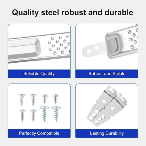 Hella Tough Rock Solid 24 Inch Dishwasher Mounting Kit For Granite And Quartz Countertops Fits Whirlpool Kitchenaid Maytag includes steel parts and screws.