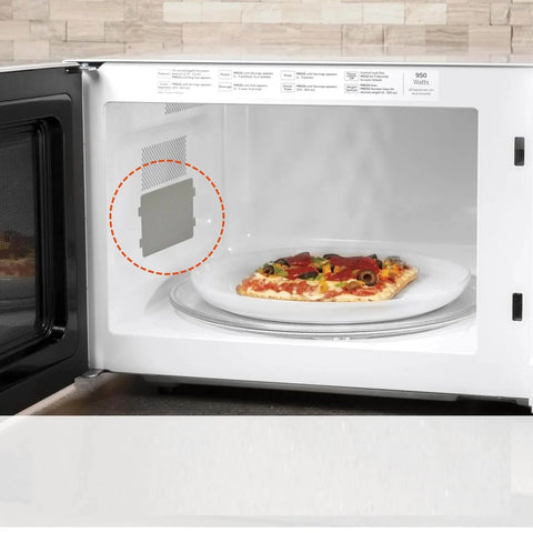 Microwave with installed Two Pack Microwave Waveguide Covers Replacement Universal Mica Sheets Heat Resistant Insulation