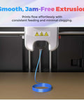 Silk Dual Color Filament Blue To Silver Gradient for 3D Printing spool being extruded smoothly in FDM printer.