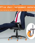 Heavy Duty Swivel Caster Wheels With Threaded Stem Nylon Rollers For Chairs Tables Furniture Smooth As Butter, orange wheels in use.