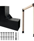 Heavy Duty 14 Gauge Steel L Shaped Pergola Brackets 1 Pack For 4x4 Wood Beams Indoor Outdoor 3.5x3.5 Actual Size 2 Way Corner Brackets