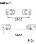 Upgrade Your Rig With These Tight Adjustable Front Rear Driveshafts For Axial SCX30 RC Crawlers, 26-30mm and 36-50mm sizes.