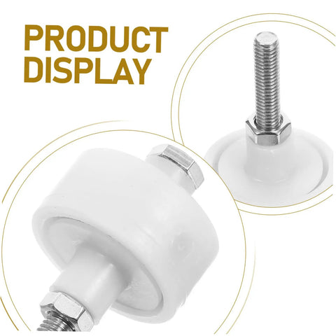Close-up of Rock Solid 2 Pack Heavy Duty Closet Door Roller Guides for Sliding Doors and Accordion Panels with durable plastic wheels.
