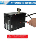 Back view of 852A Pro SMD Digital Hot Air Rework Station with a hand removing red shipping screw, 500 Watt Heating Power Fast Heat Up.