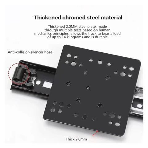 Professional Grade Rock Solid Heavy Duty 3 Fold Side Mounted Ball Bearing Drawer Slides With Full Extension Silent Smooth Gliding Action For Home Cabinetry Projects 350Mm thickened 2.0mm steel plate construction