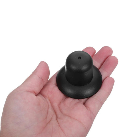 Ultimate Umbrella Top Cap Repair Kit For Beach Canopy Patios And Market Stands Includes Spiral Finial Ends To Restore Look And Guard Threads From Elements Without Hassle black umbrella top cap in hand