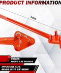 NiQinWuKin Hand Operated Rebar Bender Tool For Flat Steel And Rods Up To 5/8 Inch Capacity with 34-inch length and weight of 5.95 pounds.