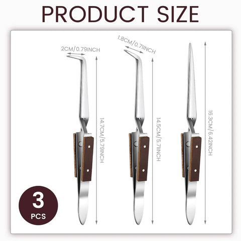 Three reverse lock tweezers sizes from Two Piece Honeycomb Ceramic Soldering Blocks Desk Top Jewelry Making Kit With Plate.