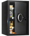 Massive 3.4 Cu Ft Home Safe Water Resistant And Fireproof with open door showing digital lock and valuables inside