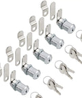 Keyed Alike Cabinet Cam Locks For Tool Boxes, RV Compartments, Mailboxes And Vending Machines, 1 1/8 Inch Cylinder, Chrome Finish