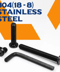M6 X 100mm Flat Head Hex Socket Cap Screws Heavy Duty Stainless Steel 304 Black Oxide Countersunk Furniture Bolts with spanner.
