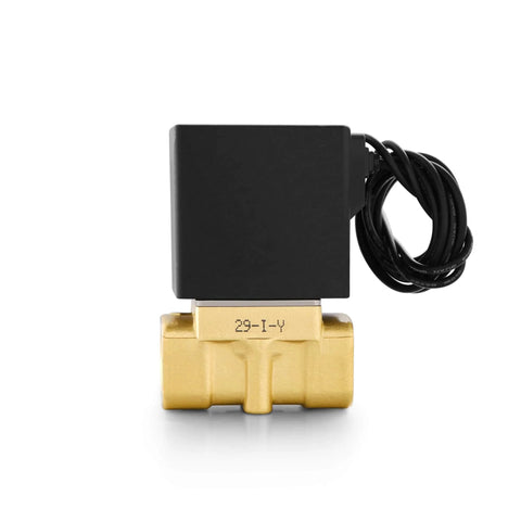 Brass Electric Solenoid Valve 2 Way Direct Acting Normally Closed 12V DC Three Eighths Inch NPT Fluid Control