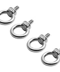 Four Pack M10 Eye Bolts Stainless Steel 304 Rustproof Lifting Eyebolt Ring With Shoulder 58mm Height 39mm Outer Diameter