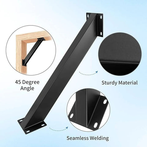45 Degree Angle Bracket Set For Outdoor Wood Structures, Heavy Duty Inside Mount Corner Braces For Gazebos, Patios, Pergolas, Treehouses And More, 4-Pack DIY Kit