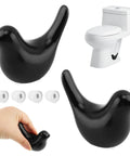2 Pack Ceramic Bird Toilet Bolt Covers Straight Up Hide Rusty Floor Screws Smooth As Butter. Black ceramic bird caps and toilet