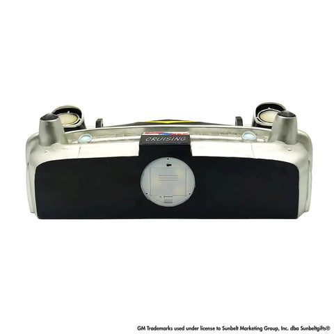 Rear view of Chevrolet Camaro SS 1969 Floating Shelf Display With LED Headlights And Tempered Glass, showcasing shelf details.