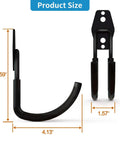 Heavy Duty Steel Wall Mount Hooks For Garage And Garden Tools, Large U Hooks With Anti Slip PVC Coating, dimensions shown