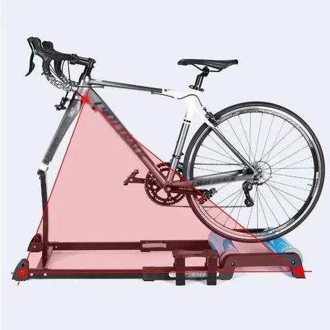 Indoor Bike Trainer Stand For Home Cycling Heavy Duty Aluminum Alloy Frame with bike on detachable training platform