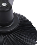 Close-up of brush head from No Sweat Hand Push Floor Sweeper 41 Inch Walk Behind Outdoor Pavement Cleaner.