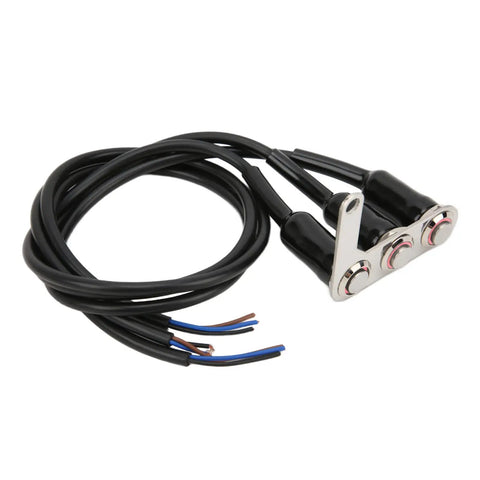 LED Illuminated Handlebar Switch with stainless steel buttons and wires for motorcycle ATV dirt bike electric bike, IP65 weatherproof