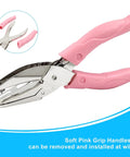 Round One Sixteenth Inch Hole Punch Handheld Paper Punch For DIY Crafts And Scrapbook Projects With Pink Soft Leather Cover Durable Stainless Steel