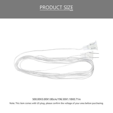 Clear Extension Cord Invisible Indoor Outdoor Light Extender 16 Feet Flexible Cord For LED Strips And Curtain Lights Multi Pack