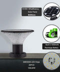 Outdoor Solar Post Cap Lights Two Pack For 4x4 And 6x6 Fence Posts Waterproof Deck Patio Lighting with components overview