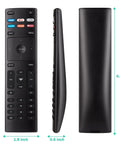 Front, side, and back view of No Fuss Universal Smart TV Remote Replacement XRT136 For Vizio SmartCast And All V Series M Series D Series P Series PX Series E Series TVs Replaces XRT140 XRT260 XRT270 And More
