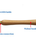 Close-up of a Rugged Woodturning Carbide Lathe Tool handle, walnut wood with stable connection, part of set of 3.