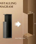 Pocket Door Handle One Piece Aluminum Recessed Sliding Door Pull Matte Black Flush Hardware installation diagram