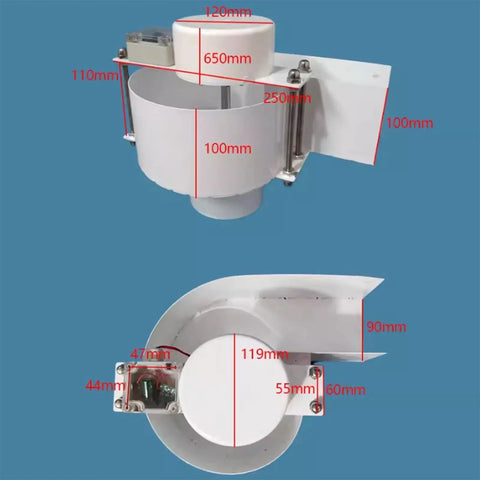Front and side view of 150W Micro Hydro Turbine Generator On The Go Water Powered Power Rig For Home And Camping 12 24V Low Head