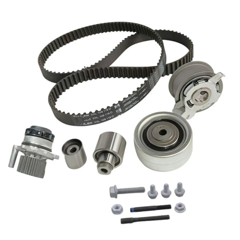 Premium Timing Belt Kit Fits 03L109119C 038109454A Keeps Ride Tight No Hassle Prevents Engine Failure Get Back On Road Fast Saving Cash When Car Needs Maintenance Best Value For DIY Guys Need Dope Parts. timing belt kit with water pump and tensioner, metal components