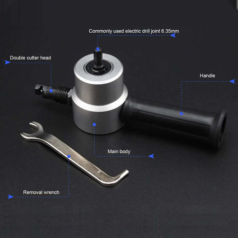 Double Head Sheet Metal Nibbler Cutter Multi Tool for Straight Lines Curves and Arcs with wrench