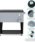 Portable Rolling Cooler Ice Chest Cart Trolley For Outdoor Parties And Patio Decks 80Qt Beer Cooler On Wheels With Bottle Opener