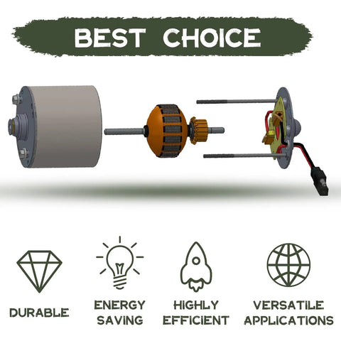 Highwild 12V Deer Feeder Motor Spinner Drive Kit Universal Replacement Heavy Duty Quarter Inch Shaft Spinners For Hunting Game Corn Grain Pellet Wildlife Feeding Setups Durable Upgrade