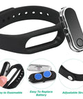 Anti Static Wrist Strap With Red Light Indicator For Esd Protection And Static Electricity Removal Unisex Black Wristband.