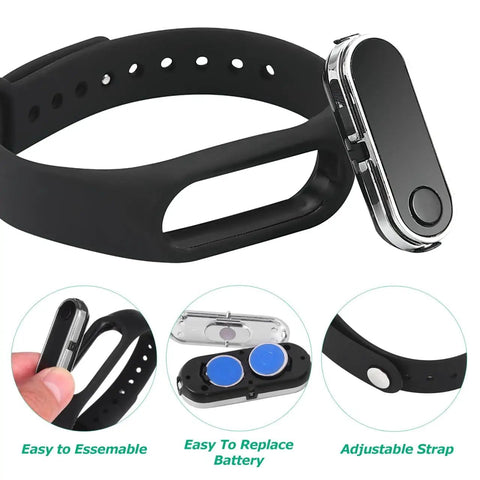 Anti Static Wrist Strap With Red Light Indicator For Esd Protection And Static Electricity Removal Unisex Black Wristband.