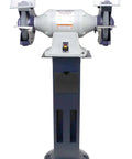 10 Inch Industrial Bench Grinder With Pedestal Stand Combo Variable Speed LED Digital RPM Display from front view.