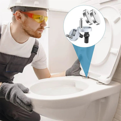 Installer using Toilet Seat Hinge Bolts Kit With Quick Release Top Hinge Fixings And Expanding Rubber Bolts 2 Pcs Replacement Parts