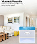 Room with ceiling light showing 4 Inch LED Recessed Lighting Kit Pack Of 10 Dimmable Smooth Trim Downlights 4000K Cool White 11W Equals 60W