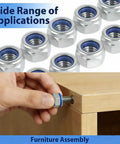 Top Shelf 304 Stainless Steel Nylon Insert Lock Nuts, M5 0.8mm Standard Metric Thread, 110 Piece Set, rust proof nuts for furniture assembly.