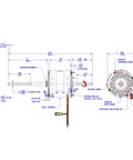 Technical blueprint of Replacement RV Air Conditioner Motor D1092 With Capacitor For Coleman Mach Units One Third HP 115V 1675 RPM