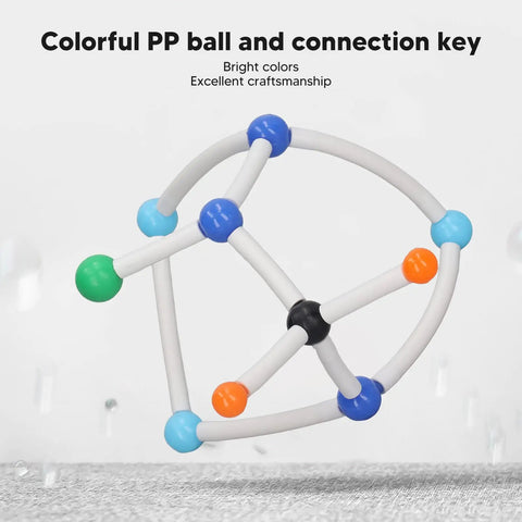 Hands On Chemistry Molecular Model Kit For Building 3D Carbon Hydrogen Oxygen Nitrogen Structures, colorful PP balls connected