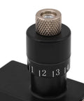 Close-up of the adjustment knob on Pro Grade Magnetic Planer Blade Setter Kit, 2 Pack Adjustable Jigs For Woodworking, Precision Vernier Blade Setting Tools For Planer Knives, Jointer Blades, And Heavy Duty Cutting Block Diameters 75mm To 125mm